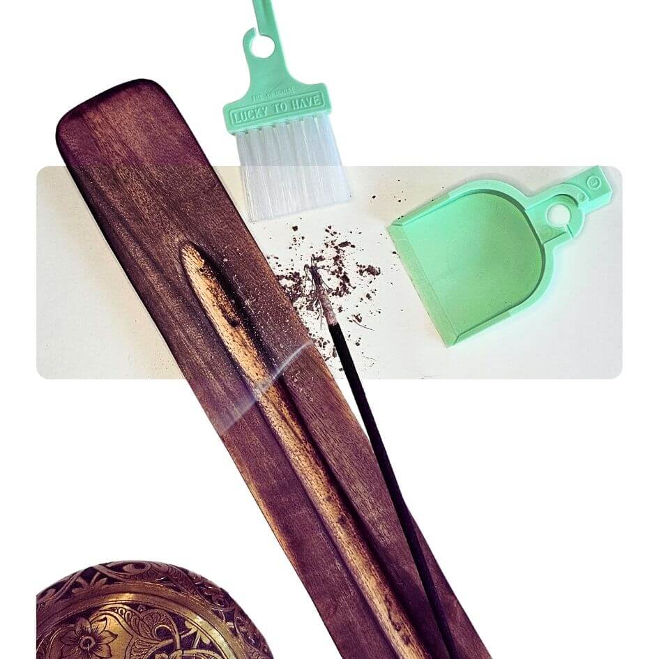 LUCKY TO HAVE® – the smallest sweeper in the world – perfect for incense ash and everyday mini messes, sweeping fine powders and tiny crumbs with clean, precise control.