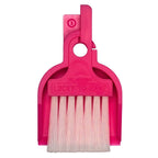 LUCKY TO HAVE® Lucky Babe precision broom and shovel in pink on a clean white background.