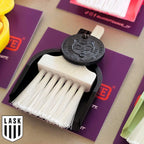 Custom Lucky by LUCKY TO HAVE® with a white broom, black pan and black Lucky Coin, inspired by LASK Linz’s team colours, with the club logo shown beside it.