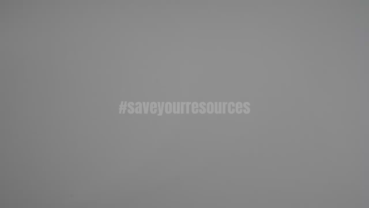 LUCKY TO HAVE® mini broom and dustpan set used by two hands to sweep ground weed together on a tray, highlighting precision for fine materials, with #saveyourresources watermark and closing LUCKY TO HAVE® logo.